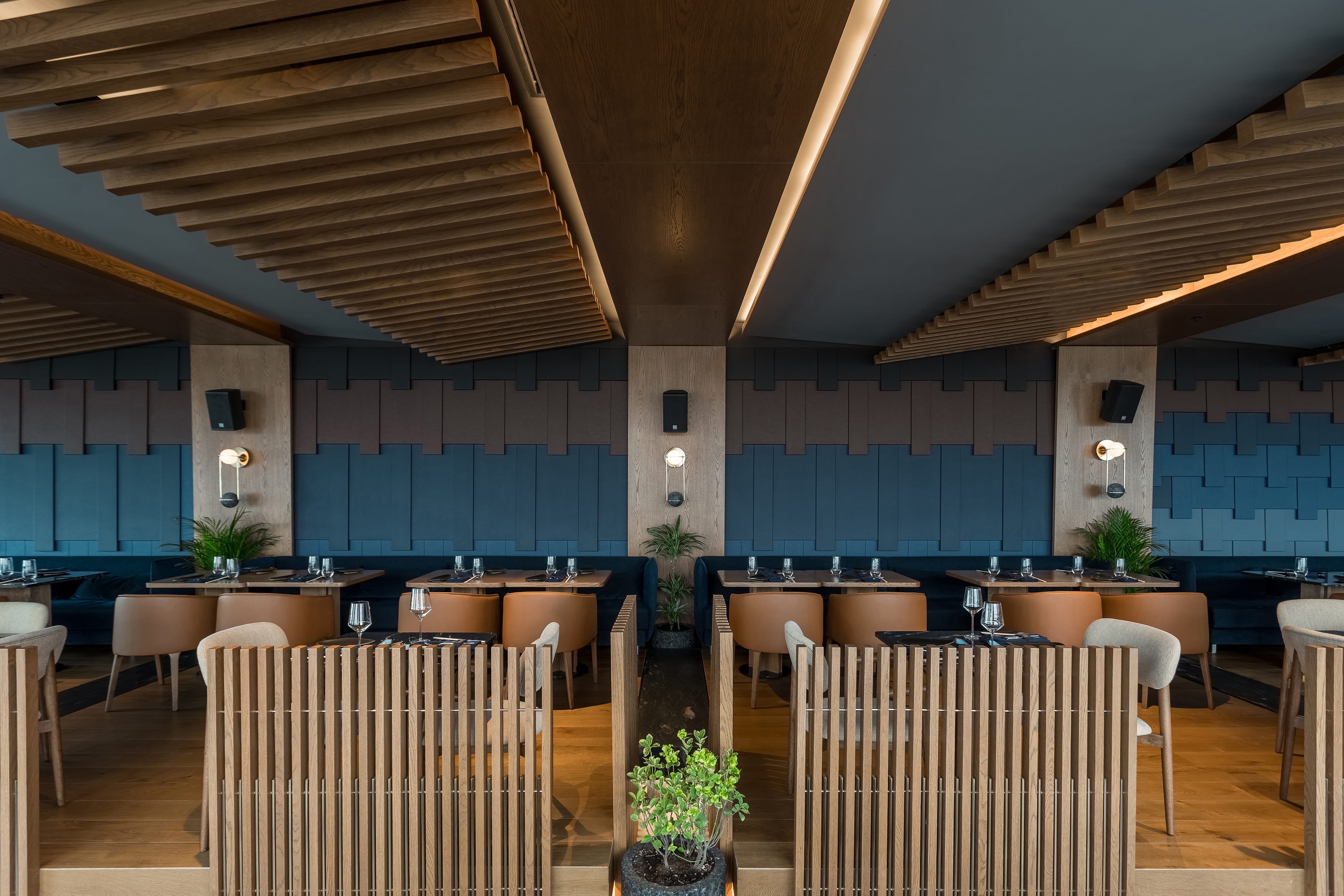 iwa - Restaurant interior has details inspired from the concept of “rock” and Shinto shrines