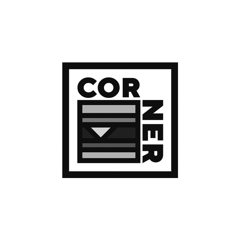 corner black and white logo